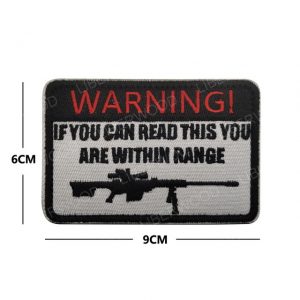MILITARY PATCH - Uniform Jacket Army Badge Tactical Airsoft Sniper Patch WARNING