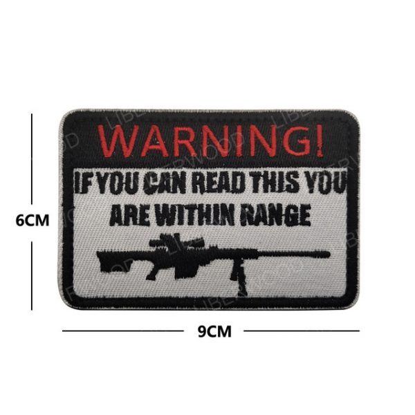 MILITARY PATCH - Uniform Jacket Army Badge Tactical Airsoft Sniper Patch WARNING