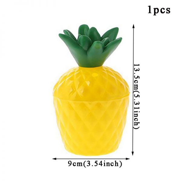 6 pack -16 Ounce Plastic Pineapple Cups with Straws