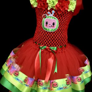 CUSTOM MADE Toddler Tutu Dress - Cocomelon inspired Tutu Dress SIZE: 3yrs