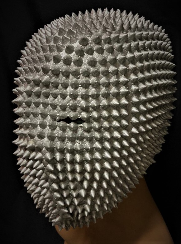 HALLOWEEN MASK - Full Face Latex Studded Spike Face Cover Mask - Image 3