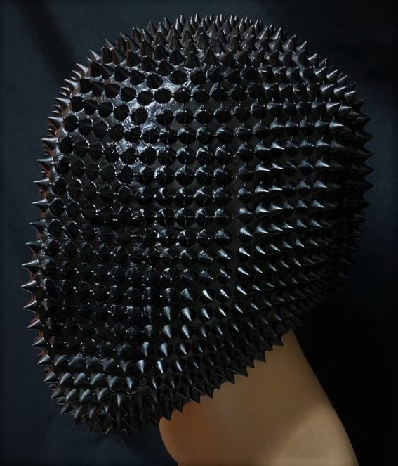 HALLOWEEN MASK - Full Face Latex Studded Spike Face Cover Mask - Image 4
