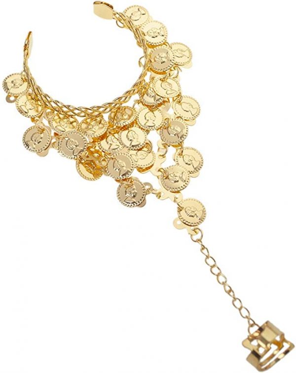 BRACELET - Belly Dance Accessories Gold Coin Bracelet - Image 2