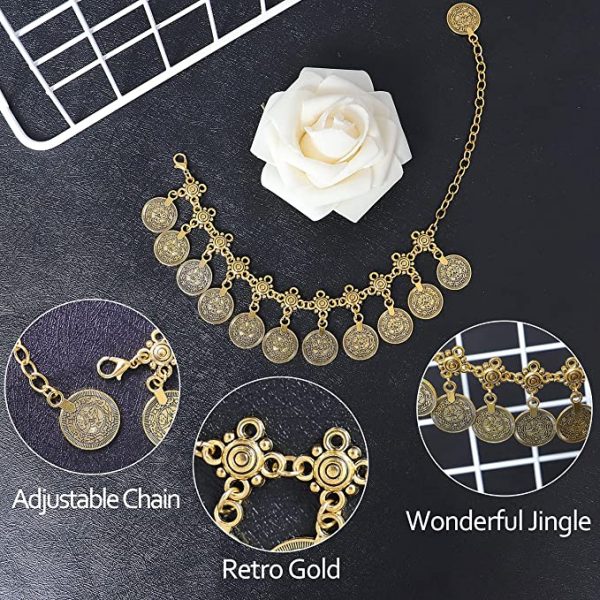 Boho coin sandals Anklet Bracelet - Image 3
