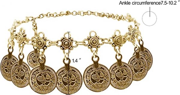 Boho coin sandals Anklet Bracelet - Image 4
