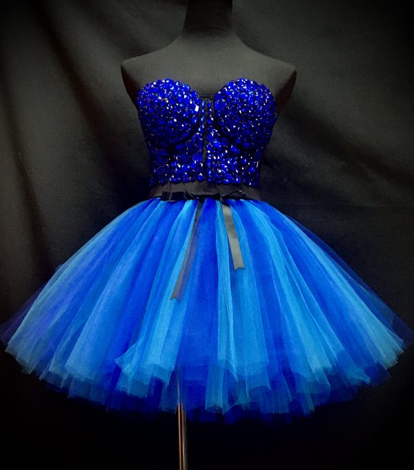 ADULT TUTU – CUSTOM MADE Adult Turquoise/Royal Blue Fluffy Tutu - Image 3
