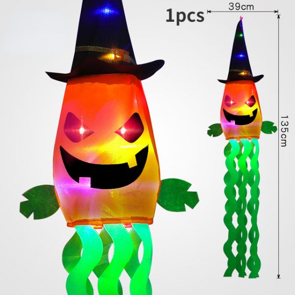 HALLOWEEN DECORATION – LED Halloween Decoration Flashing Light Hanging Lantern – PUMPKIN