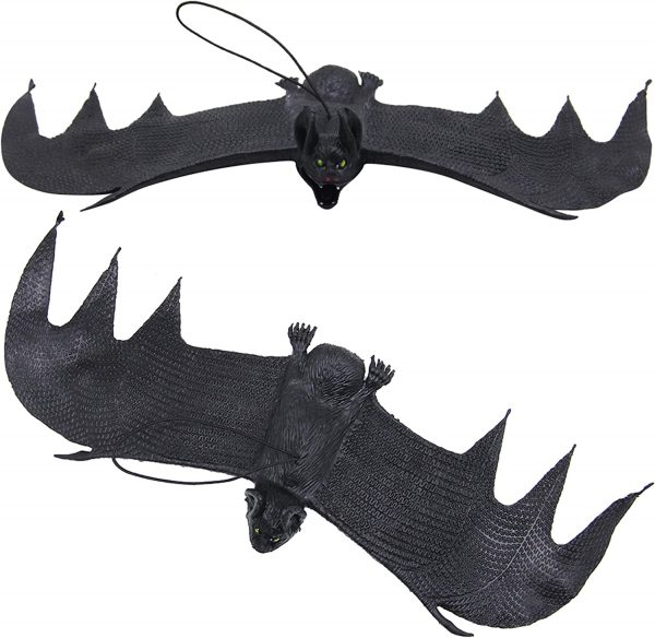 HALLOWEEN DECORATION - 11inch Halloween Hanging Rubber Bat - Image 3