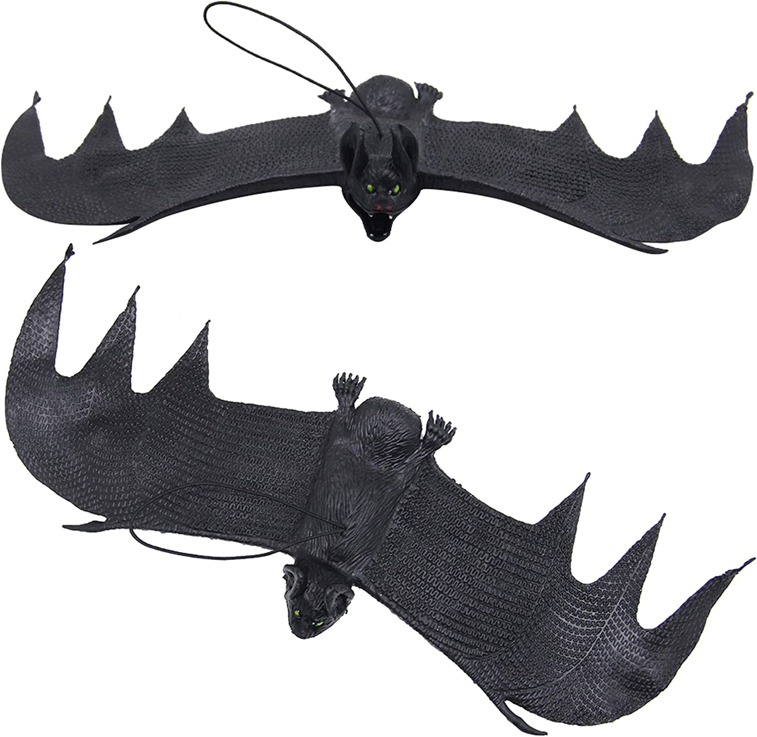 HALLOWEEN DECORATION - 11inch Halloween Hanging Rubber Bat - Image 3