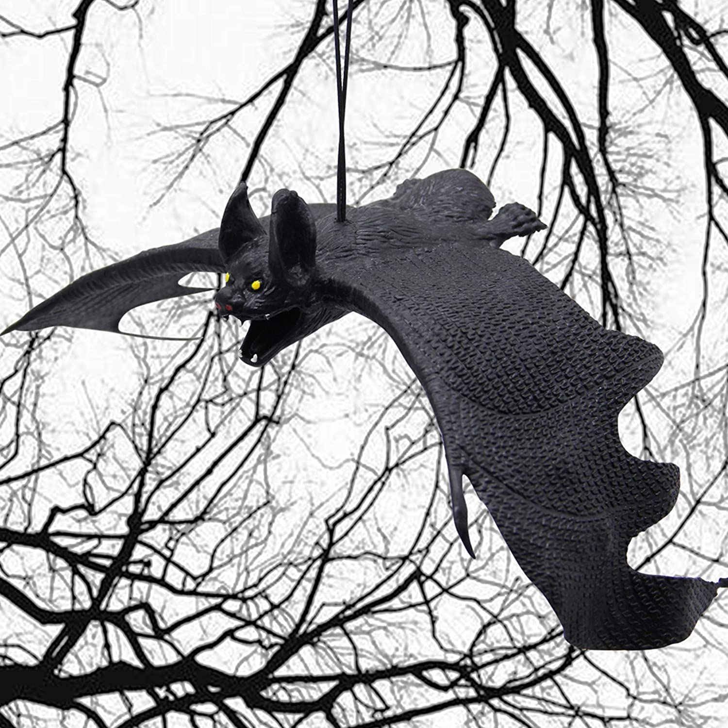 HALLOWEEN DECORATION - 11inch Halloween Hanging Rubber Bat