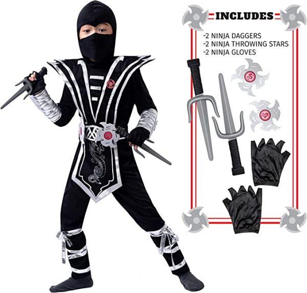 HALLOWEEN - BOY Ninja Deluxe Costume Set with Ninja Foam Accessories