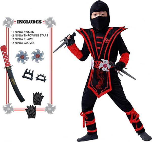 HALLOWEEN - BOY Ninja Deluxe Costume Set with Ninja Foam Accessories - Image 7