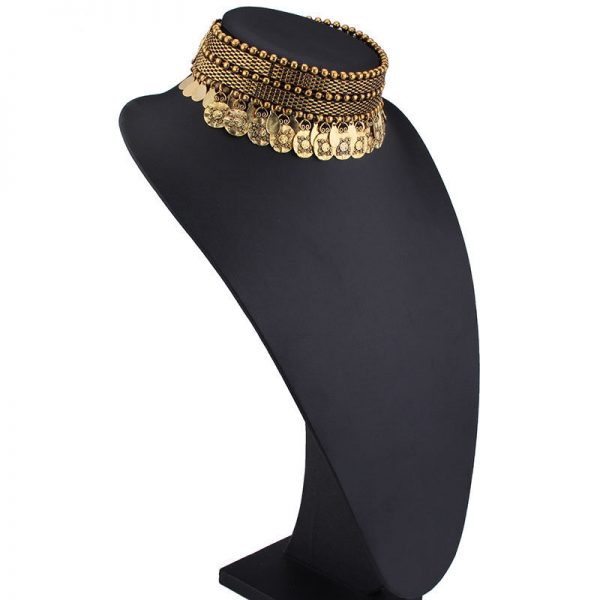 CHOKER - Women Vintage Boho African Tibetan Coin Tassel Choker - Image 2