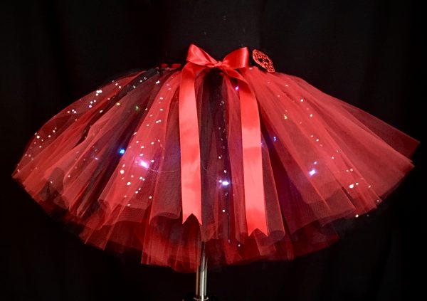 CUSTOM MADE Child tutu – TODDLER LIGHT UP RED/BLACK Sparkle tutu Fits 3-4YRS