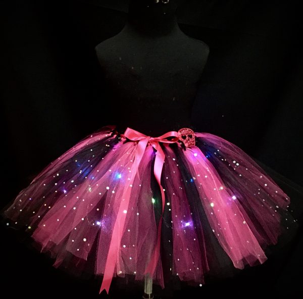 CUSTOM MADE Child tutu – TODDLER LIGHT UP Pink/Black Sparkle tutu Fits 3-4YRS