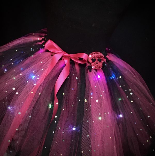 CUSTOM MADE Child tutu – TODDLER LIGHT UP Pink/Black Sparkle tutu Fits 3-4YRS - Image 2