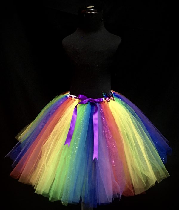 CUSTOM MADE Child tutu – Girls Rainbow Sparkling knee length fluffy tutu 4-6yrs - Image 2