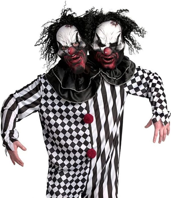 HALLOWEEN - Adult 2-Headed Psycho Killer Clown Halloween Costume for Adults