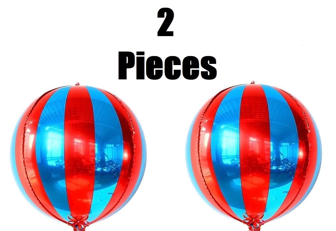 BALLOONS - Helium Balloons - 22inch 4D Red and Blue Carnival Foil Balloons - Pack of 2