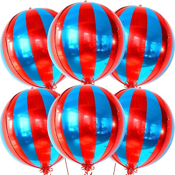 BALLOONS - Helium Balloons - 22inch 4D Red and Blue Carnival Foil Balloons - Pack of 2 - Image 8