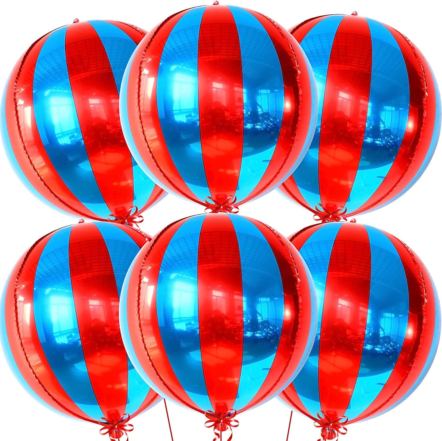 BALLOONS - Helium Balloons - 22inch 4D Red and Blue Carnival Foil Balloons - Pack of 2 - Image 8