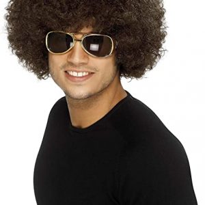 Adult Unisex 60's and 70's Funky Afro Wig - BROWN