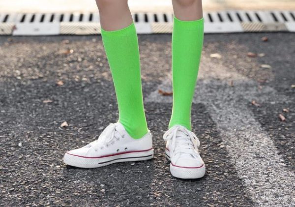 SOCKS - Fluorescent Colorful Women's Knee-High Socks - Image 3