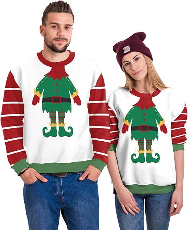 Christmas Holiday Ugly Sweatshirt - Unisex 3D Digital Print Pullover Sweatshirt - ELF - Image 3
