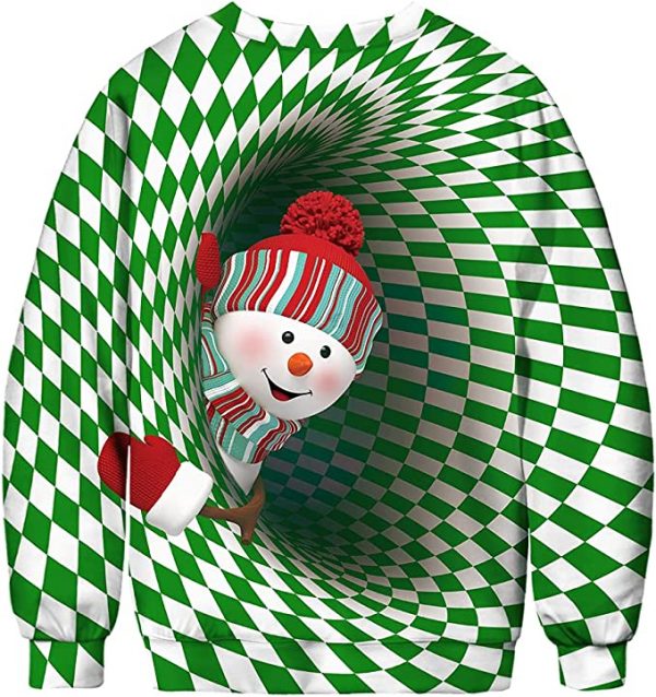 Christmas Holiday Ugly Sweatshirt - Unisex 3D Digital Print Pullover Sweatshirt - 3D SNOWMAN - Image 2