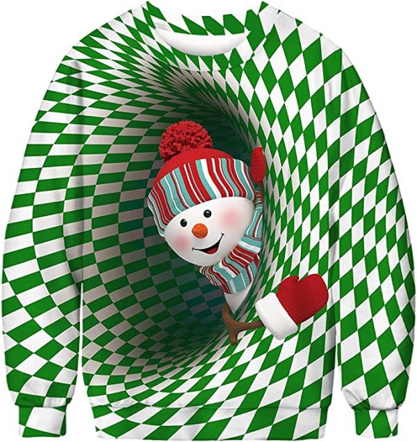 Christmas Holiday Ugly Sweatshirt - Unisex 3D Digital Print Pullover Sweatshirt - 3D SNOWMAN