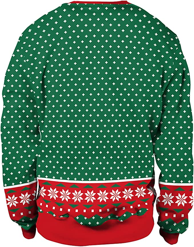 Christmas Holiday Ugly Sweatshirt - Unisex's 3D Digital Print Pullover Sweatshirt - DABBING MRS CLAUS - Image 2