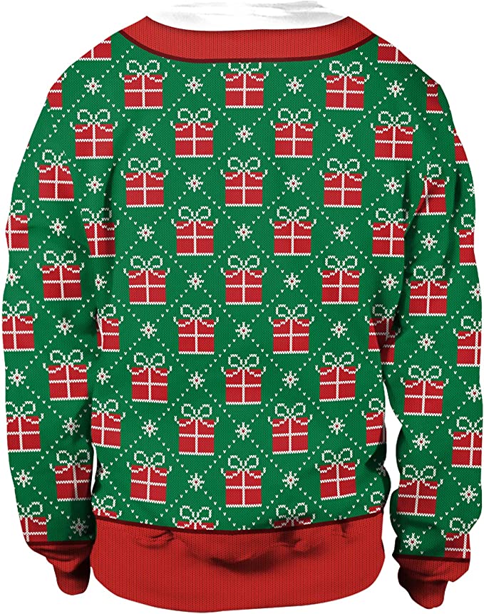 Christmas Holiday Ugly Sweatshirt - Unisex's 3D Digital Print Pullover Sweatshirt - GREEN CHRISTMAS SUIT - Image 2