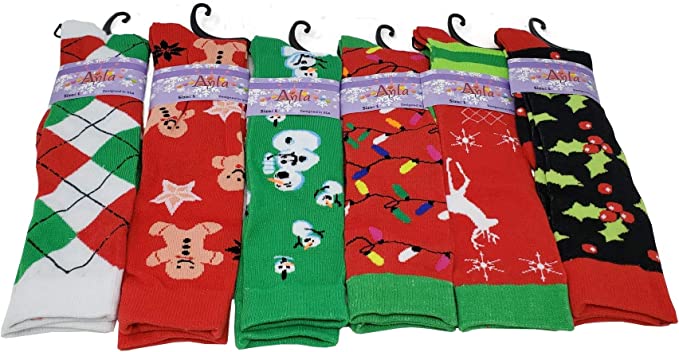 SOCKS - Kids Children's Novelty Design Knee High CHRISTMAS SOCKS - Image 3