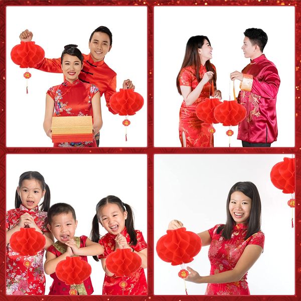 PARTY DECORATIONS – Happy New Year’s – Chinese New Year Decorations – 10 Inch Chinese Red Paper Lanterns