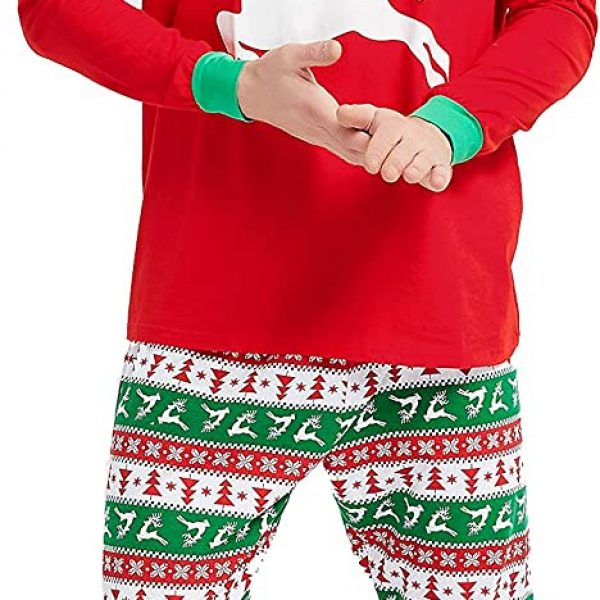 Christmas Matching Family Pajamas Sets RED WHITE DEER