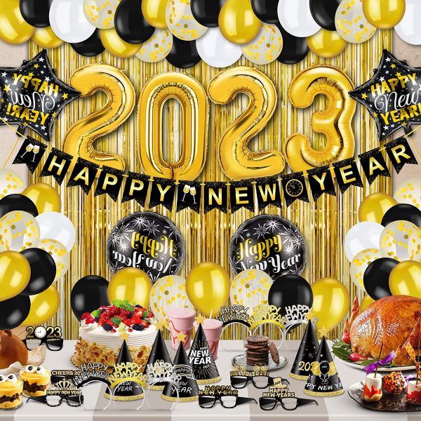 New Year's Eve - 2023, Happy New Year Party Supplies Kit - Image 4