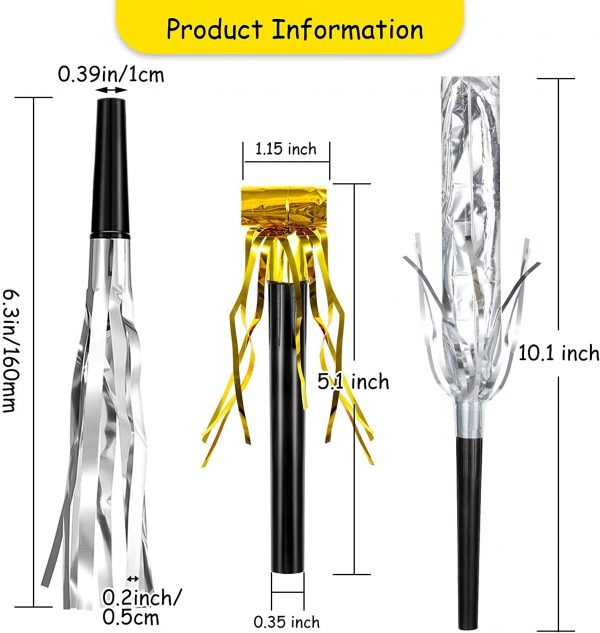 New Year’s Eve – Party Horn Noise Maker – GOLD/SILVER 10pk - Image 5