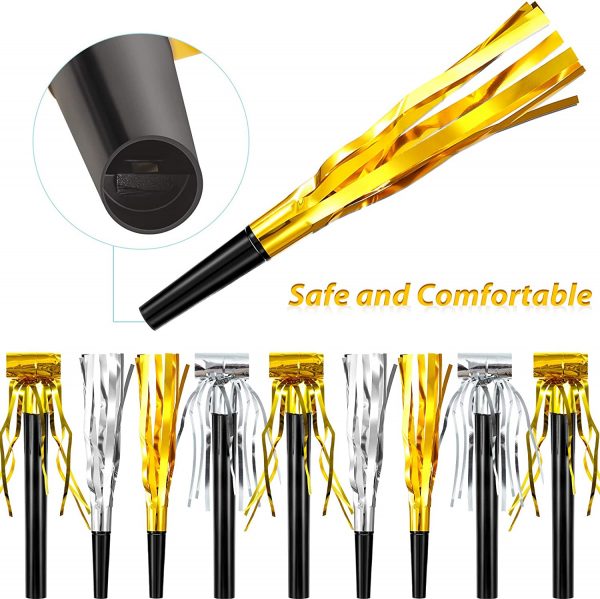 New Year’s Eve – Party Horn Noise Maker – GOLD/SILVER 10pk - Image 6