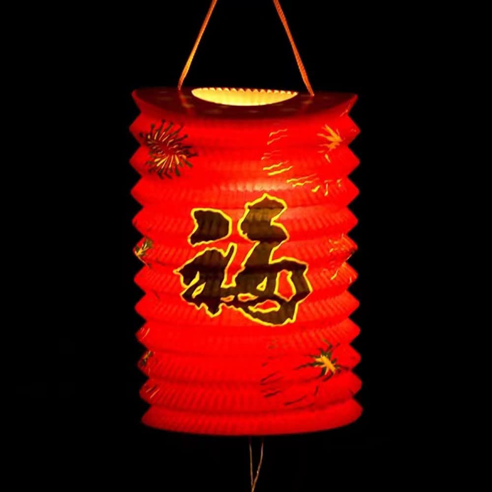 PARTY DECORATIONS - Happy New Year's - Chinese New Year Decorations - 6 Inch 5pc Red Chinese Japanese Good Fortune Lucky Fu Hanging Paper Lanterns - Image 4