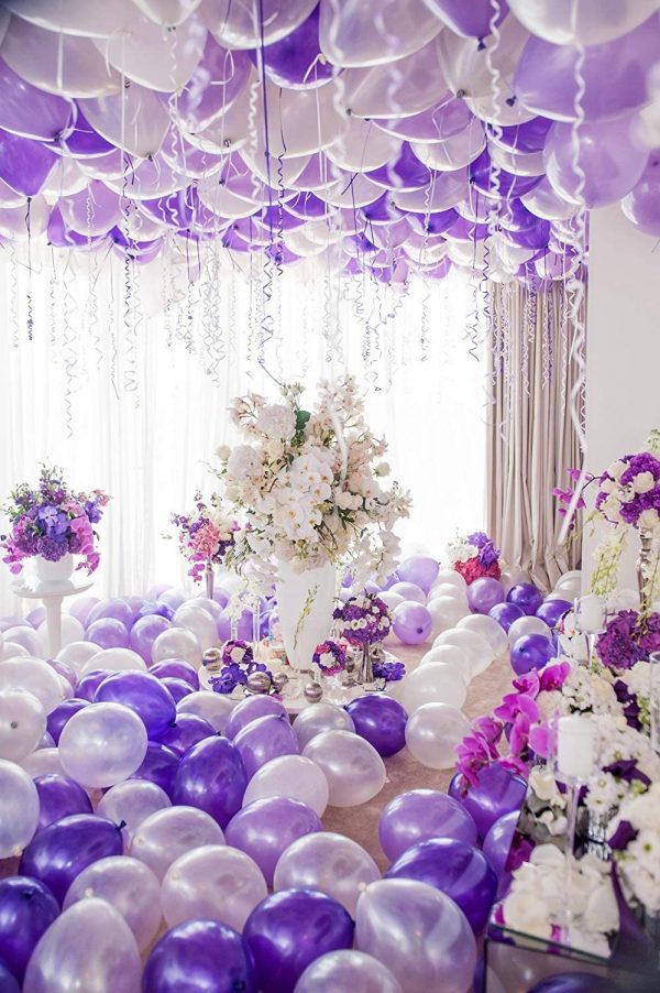 BALLOONS - Latex 12inch - 10 Pack - METALLIC VIOLET PURPLE Balloons - Image 3