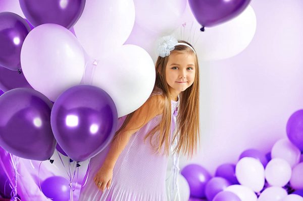 BALLOONS - Latex 12inch - 10 Pack - METALLIC VIOLET PURPLE Balloons - Image 4