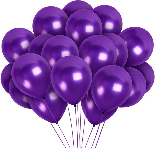 BALLOONS - Latex 12inch - 10 Pack - METALLIC VIOLET PURPLE Balloons