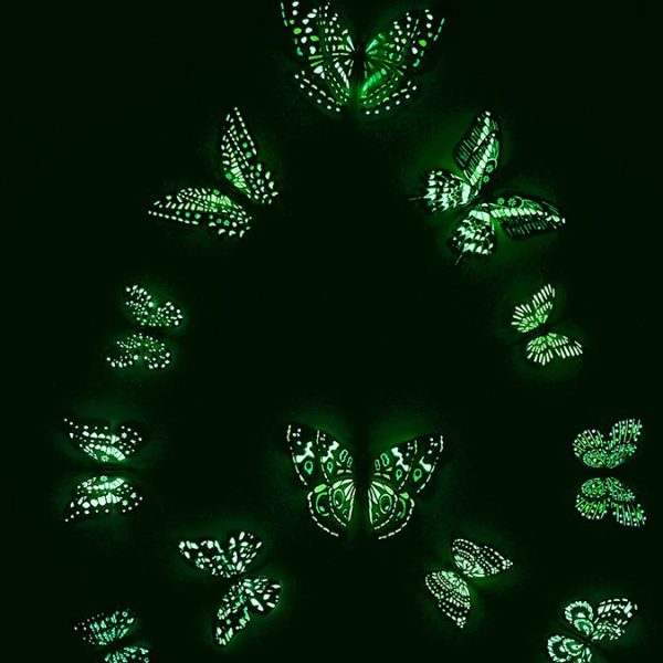 Butterfly Magnet / Wall Sticker Decoration (Double Layer) – 12PC Luminous glow in dark Design