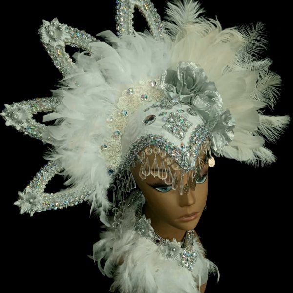 Pure Essence Feather Rhinestone Headpiece (ONLY)