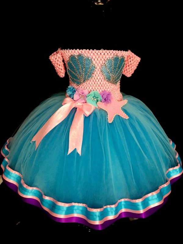 CUSTOM MADE Toddler Tutu Dress - Mermaid inspired Tutu Dress SIZE: 5yrs - Image 2