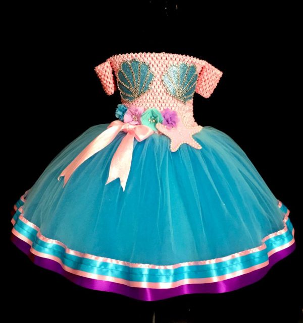 CUSTOM MADE Toddler Tutu Dress - Mermaid inspired Tutu Dress SIZE: 5yrs