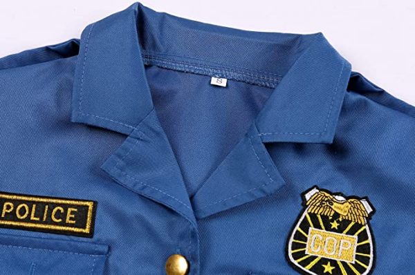 Career Day POLICE – Girls Police Officer Costume BLUE/GOLD - Image 3