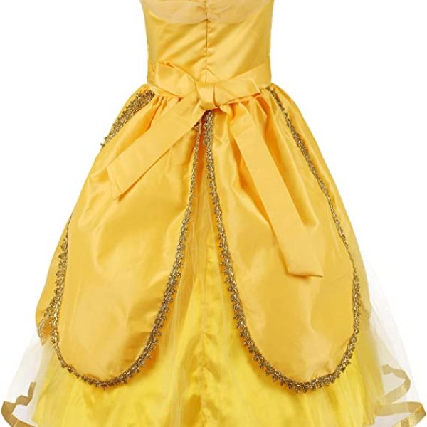 Girls Princess Belle Costume Dress with accessories