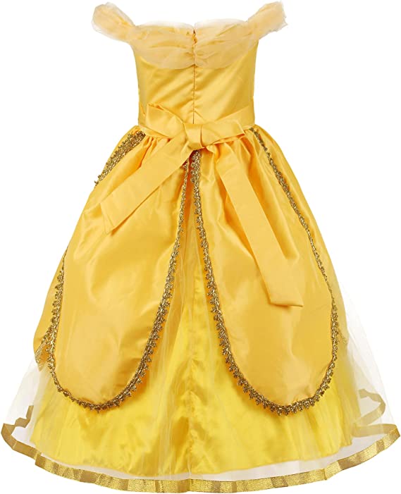Girls Princess Belle Costume Dress with accessories - Image 2