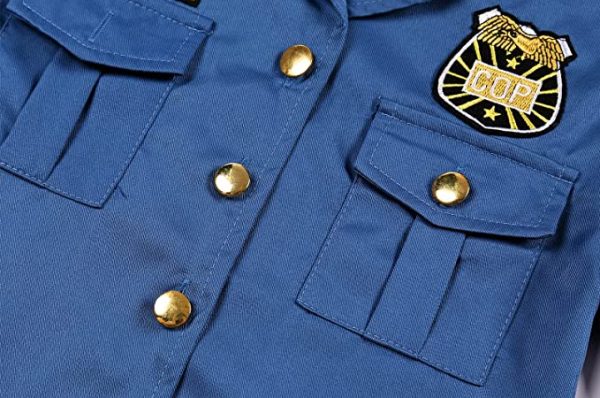 Career Day POLICE – Girls Police Officer Costume BLUE/GOLD - Image 4